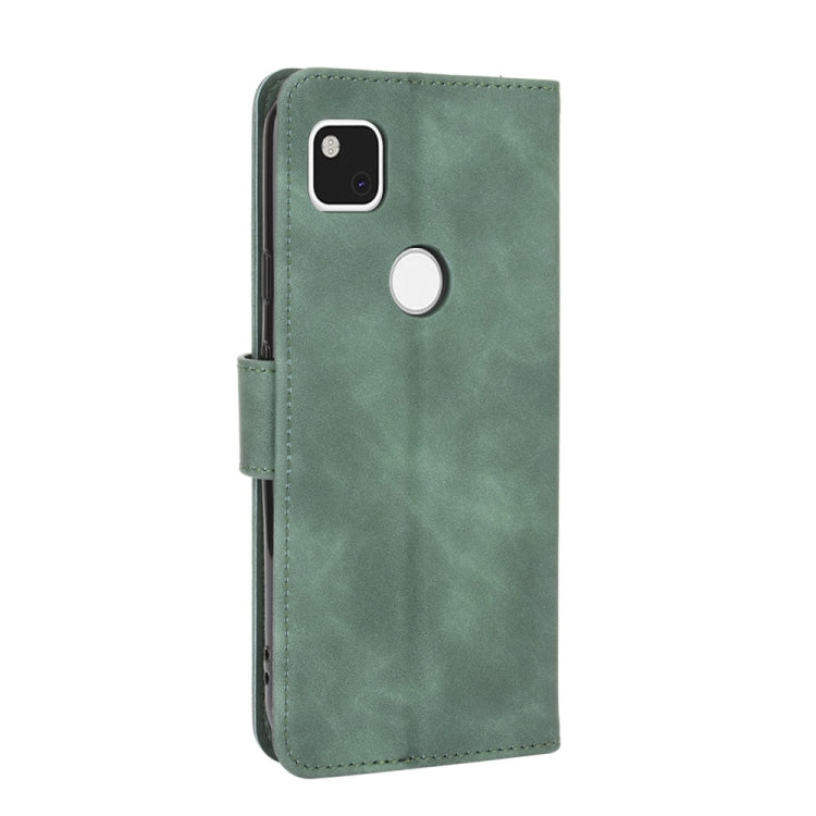 For Google Pixel 4a Solid Color Skin Feel Magnetic Buckle Horizontal Flip Calf Texture PU Leather Case with Holder & Card Slots & Wallet(Green) - Google Cases by buy2fix | Online Shopping UK | buy2fix