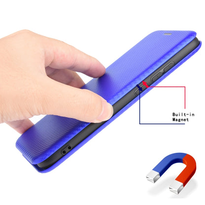 For Ulefone Note 9P Carbon Fiber Texture Horizontal Flip TPU + PC + PU Leather Case with Card Slot & Lanyard(Blue) - Ulefone Cases by buy2fix | Online Shopping UK | buy2fix