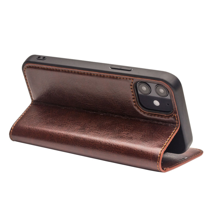 For iPhone 12 / 12 Pro QIALINO Horizontal Flip Leather Case with Holder & Card Slots & Wallet(Brown) - iPhone 12 / 12 Pro Cases by QIALINO | Online Shopping UK | buy2fix