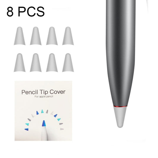 8 PCS Non-slip Mute Wear-resistant Nib Cover for M-pencil Lite (Grey) - Pencil Accessories by buy2fix | Online Shopping UK | buy2fix