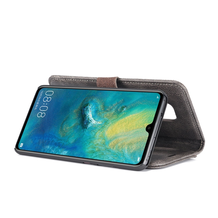 DG.MING Crazy Horse Texture Flip Detachable Magnetic Leather Case for Huawei Mate 20, with Holder & Card Slots & Wallet (Grey) - Huawei Cases by DG.MING | Online Shopping UK | buy2fix