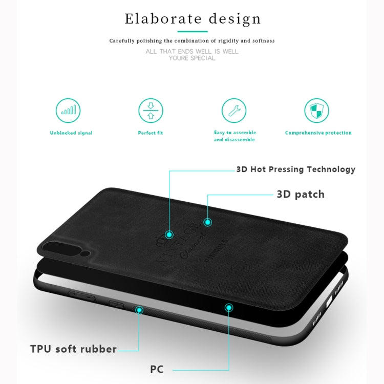 PINWUYO Shockproof Waterproof Full Coverage PC + TPU + Skin Protective Case for Huawei Enjoy 9 / Y7 2019 / Y7 Pro 2019 (Black) - Huawei Cases by PINWUYO | Online Shopping UK | buy2fix