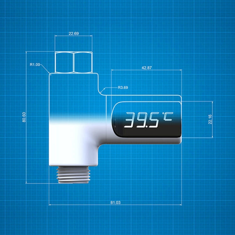 BD-LS-01 Baby Showering 360 Degree Rotatable LED Display Passive Water Thermometer (Plating) - Digital Thermometer by buy2fix | Online Shopping UK | buy2fix