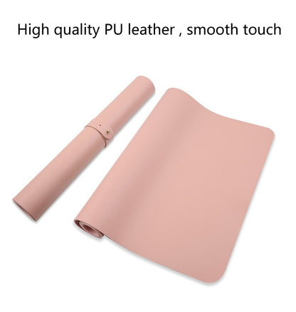 Multifunction Business PU Leather Mouse Pad Keyboard Pad Table Mat Computer Desk Mat, Size: 90 x 45cm(Pink) - Desk Pads by buy2fix | Online Shopping UK | buy2fix