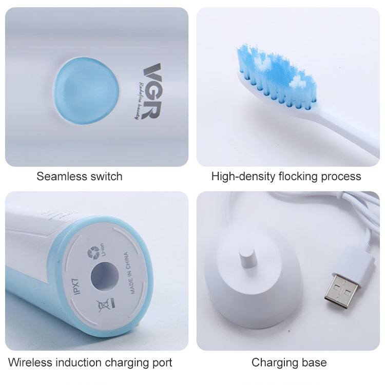 VGR V-801 USB IPX7 Sonic Electric Toothbrush with Memory Function - Toothbrushes by VGR | Online Shopping UK | buy2fix