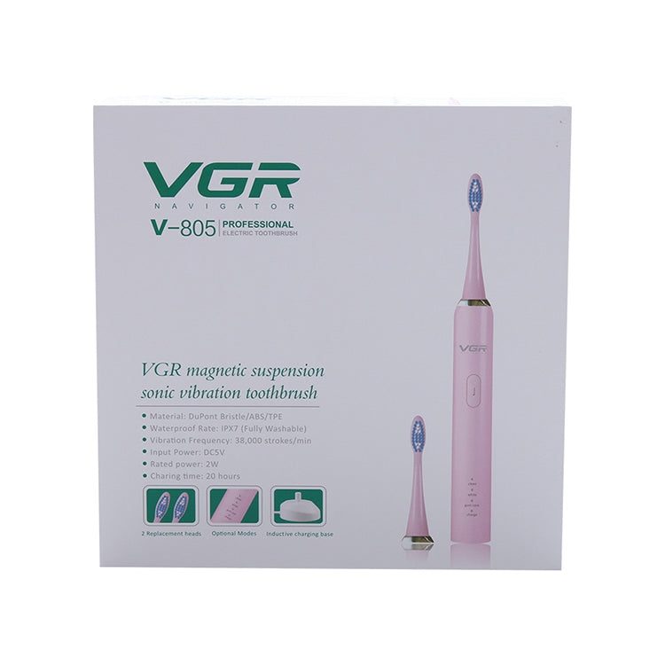 VGR V-805 IPX7 USB Magnetic Suspension Sonic Shock Toothbrush with Memory Function(White) - Toothbrushes by VGR | Online Shopping UK | buy2fix