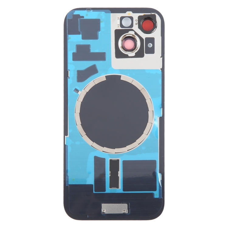 For iPhone 15 Battery Back Cover with Camera Lens Cover + MagSafe Magnet(Blue) - Back Cover by buy2fix | Online Shopping UK | buy2fix