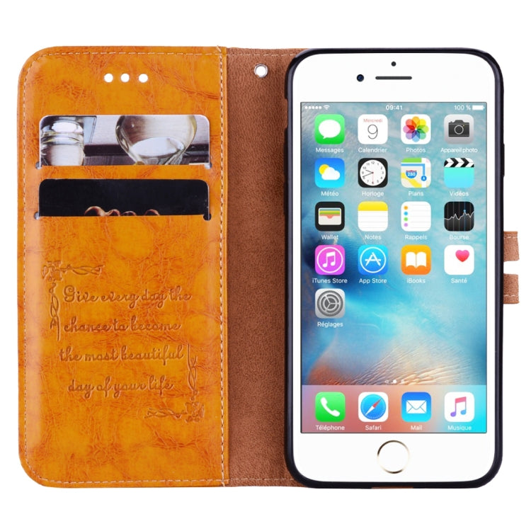 For iPhone 6 Plus & 6s Plus Business Style Oil Wax Texture Horizontal Flip Leather Case with Holder & Card Slots & Wallet (Yellow) - More iPhone Cases by buy2fix | Online Shopping UK | buy2fix