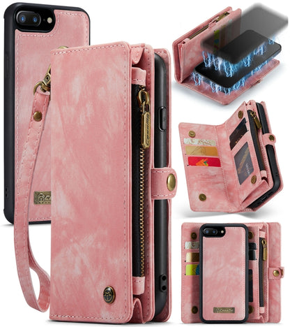 CaseMe for iPhone 8 Plus & 7 Plus   Multifunctional Leather Billfold with Detachable Magnetic PC Back Protective Case & Holder & 11 Card Slots & 3 Cash Slots & 1 Zipper Wallet & 2 Photo Frames & 3 Magnetic Clasps (Pink) - More iPhone Cases by CaseMe | Online Shopping UK | buy2fix