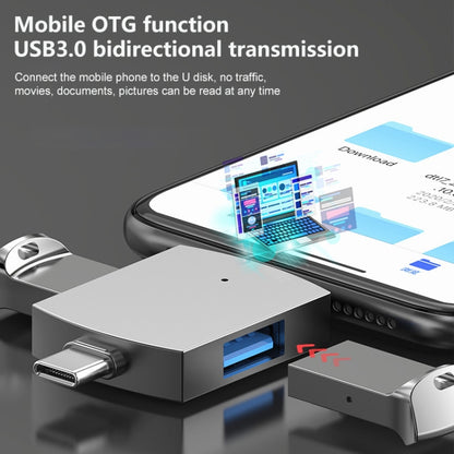 2 in 1 USB 2.0 + USB 3.0 Female to 8 Pin + USB-C / Type-C Male OTG Adapter - Converter & Adapter by buy2fix | Online Shopping UK | buy2fix