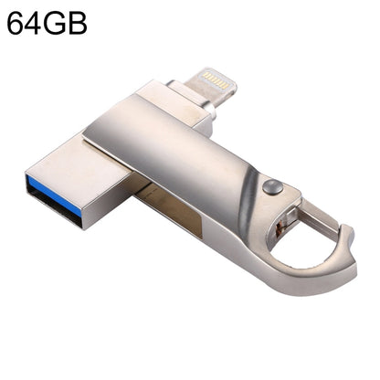 RQW-10F 2 in 1 USB 2.0 & 8 Pin 64GB Keychain Flash Drive - U Disk & Card Reader by buy2fix | Online Shopping UK | buy2fix