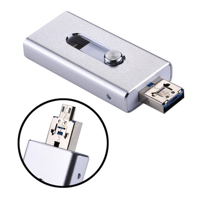 RQW-02 3 in 1 USB 2.0 & 8 Pin & Micro USB 16GB Flash Drive(Silver) - U Disk & Card Reader by buy2fix | Online Shopping UK | buy2fix