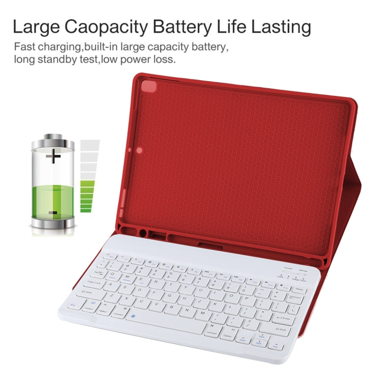 TG11B Detachable Bluetooth White Keyboard + Microfiber Leather Tablet Case for iPad Pro 11 inch (2020), with Pen Slot & Holder (Red) - For iPad Pro by buy2fix | Online Shopping UK | buy2fix