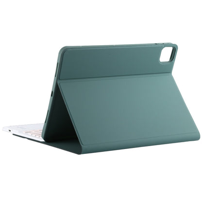 TG11BC Detachable Bluetooth Pink Keyboard Microfiber Leather Tablet Case for iPad Pro 11 inch (2020), with Touchpad & Pen Slot & Holder (Dark Green) - For iPad Pro by buy2fix | Online Shopping UK | buy2fix