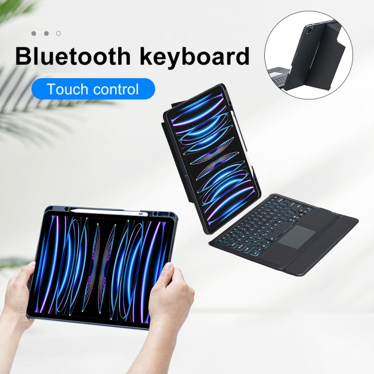 T129-AS For iPad Pro 12.9 2022/2021/2020/2018 Touch Backlight Split Type Bluetooth Keyboard Leather Case - For iPad Pro by buy2fix | Online Shopping UK | buy2fix