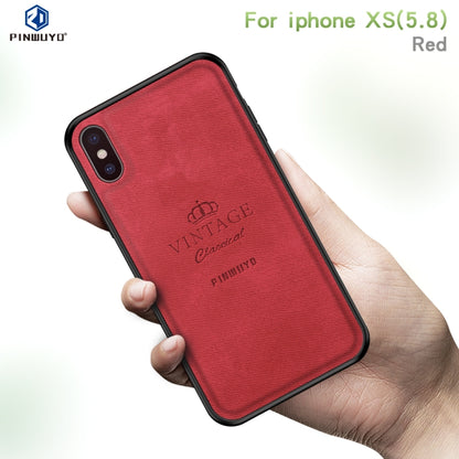 For iPhone X / XS PINWUYO Anti-wrestling Waterproof Full Coverage PC Case(Red) - More iPhone Cases by PINWUYO | Online Shopping UK | buy2fix