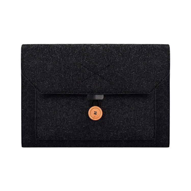 ND06 Multi-purpose Felt Button Laptop Inner Bag for 15.4 inch Laptop(Black) - 15 inch by buy2fix | Online Shopping UK | buy2fix