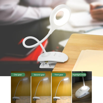 TGX-770 3-grade Brightness Touch Dimmer LED Desk Lamp, 28 LEDs Flexible Goose Neck Hollow Ring Design Eye Protection Light with Clip & Small Night Light Function - Desk Lamps by buy2fix | Online Shopping UK | buy2fix