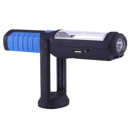 PR5W-1 5W COB+1W F8 IP43 Waterproof White Light LED Torch Work Light , 400 LM Multi-function USB Charging Portable Emergency Work Stand Light with Magnetic & 360 Degrees Swivel Hook(Blue) - LED Flashlight by buy2fix | Online Shopping UK | buy2fix