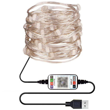 Christmas Decoration RGB Copper Wire String Light Bluetooth Mobile APP Control, Length: 10m 100 LEDs - Bare Board Light by buy2fix | Online Shopping UK | buy2fix