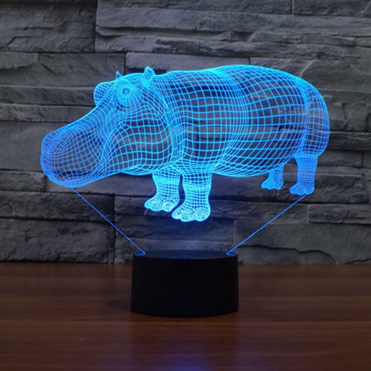 Rhino Style 3D Touch Switch Control LED Light , 7 Color Discoloration Creative Visual Stereo Lamp Desk Lamp Night Light - Novelty Lighting by buy2fix | Online Shopping UK | buy2fix