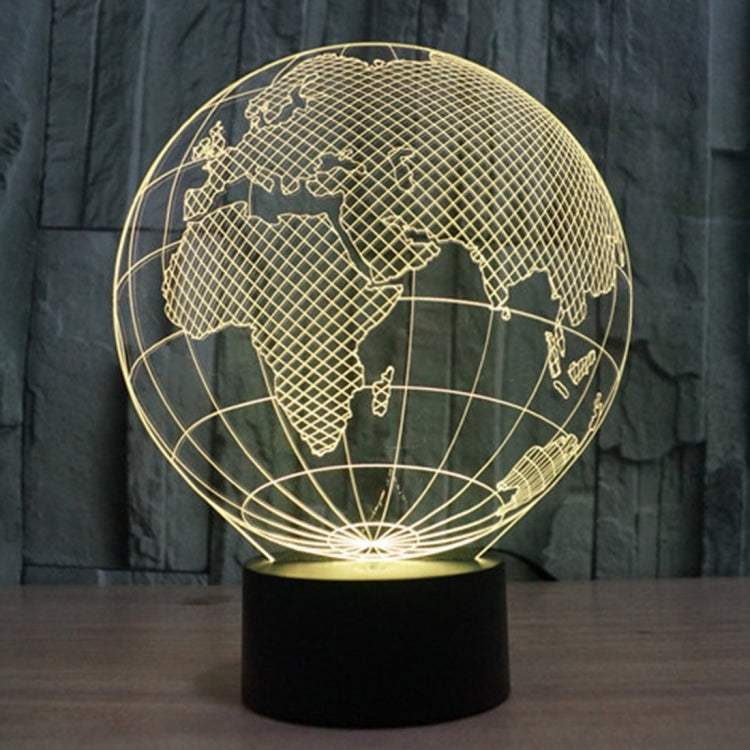 European Globe Style 3D Touch Switch Control LED Light , 7 Colour Discoloration Creative Visual Stereo Lamp Desk Lamp Night Light - Novelty Lighting by buy2fix | Online Shopping UK | buy2fix