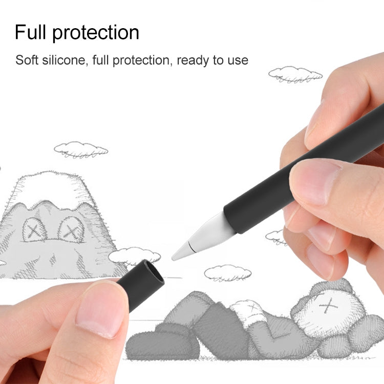 LOVE MEI For Apple Pencil 1 Middle Finger Shape Stylus Pen Silicone Protective Case Cover (Black) - Pencil Accessories by LOVE MEI | Online Shopping UK | buy2fix