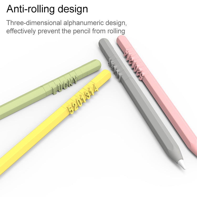 LOVE MEI For Apple Pencil 1 Number Letter Design Stylus Pen Silicone Protective Case Cover(Yellow) - Pencil Accessories by LOVE MEI | Online Shopping UK | buy2fix