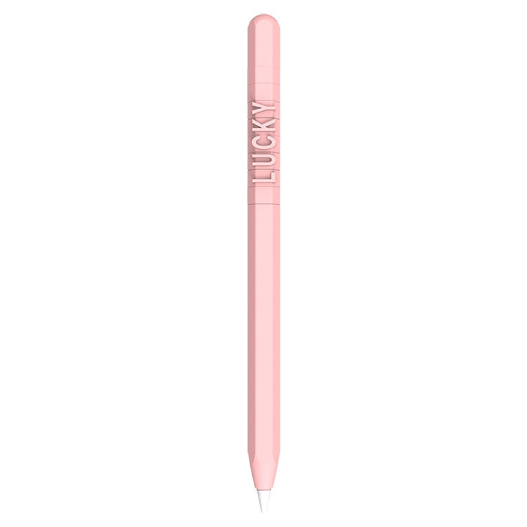 LOVE MEI For Apple Pencil 2 Number Letter Design Stylus Pen Silicone Protective Case Cover (Pink) - Pencil Accessories by LOVE MEI | Online Shopping UK | buy2fix