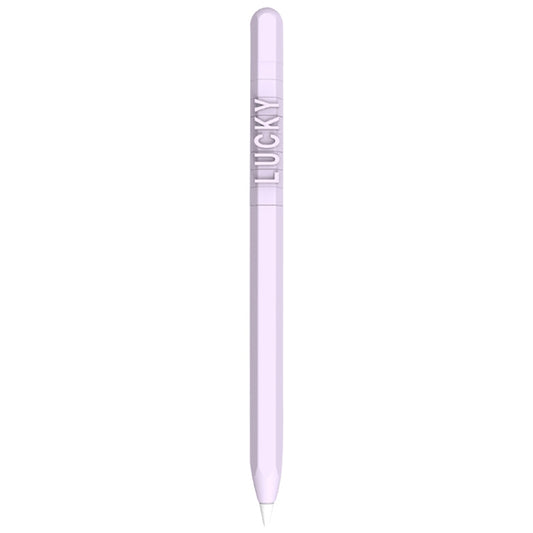 LOVE MEI For Apple Pencil 2 Number Letter Design Stylus Pen Silicone Protective Case Cover (Purple) - Pencil Accessories by LOVE MEI | Online Shopping UK | buy2fix