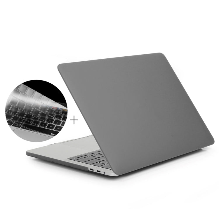 ENKAY Hat-Prince 2 in 1 Frosted Hard Shell Plastic Protective Case + US Version Ultra-thin TPU Keyboard Protector Cover for 2016 New MacBook Pro 13.3 inch without Touchbar (A1708)(Grey) - MacBook Pro Cases by ENKAY | Online Shopping UK | buy2fix