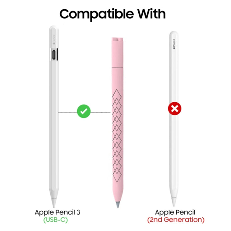 For Apple Pencil (USB-C) Diamond Pattern Silicone Stylus Pen Protective Case (Light Purple) - Pencil Accessories by buy2fix | Online Shopping UK | buy2fix