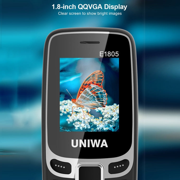 UNIWA E1805, 1.77 inch, SC6531E, 21 Keys, Support Bluetooth, Torch, FM, MP3, MP4, GSM, Dual SIM (Blue) - UNIWA by UNIWA | Online Shopping UK | buy2fix