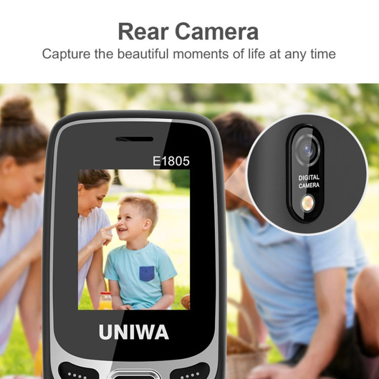 UNIWA E1805, 1.77 inch, SC6531E, 21 Keys, Support Bluetooth, Torch, FM, MP3, MP4, GSM, Dual SIM (Blue) - UNIWA by UNIWA | Online Shopping UK | buy2fix