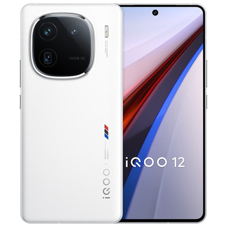 vivo iQOO 12, Triple Back Cameras, 12GB+256GB, Face ID / Fingerprint Identification, 6.78 inch Android 14 OriginOS 4 Snapdragon 8 Gen 3 Octa Core, OTG, NFC, Network: 5G, Support Google Play (White) - vivo by vivo | Online Shopping UK | buy2fix