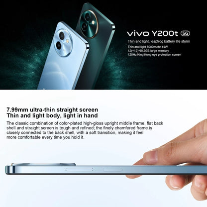 vivo Y200t, Dual Back Cameras, 12GB+512GB, Face ID Screen Fingerprint Identification, 6.72 inch Android 14.0 OriginOS 4 Snapdragon 6 Gen 1 Octa Core 2.2GHz, OTG, Network: 5G, Support Google Play (Dark Green) - vivo by vivo | Online Shopping UK | buy2fix