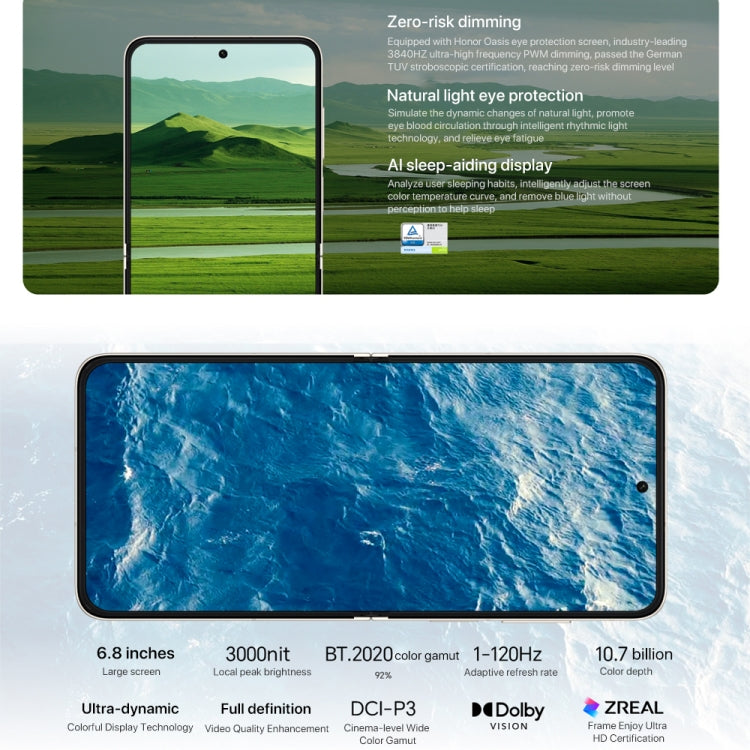 Honor Magic V Flip, 12GB+512GB, 6.8 inch + 4.0 inch Screen MagicOS 8.0 Snapdragon 8+ Gen 1 Octa Core, Network: 5G, NFC, OTG (White) - Honor by Huawei | Online Shopping UK | buy2fix