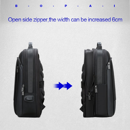 Bopai 61-07311 Large Capacity Anti-theft Waterproof Backpack Laptop Tablet Bag for 15.6 inch and Below, External  USB Charging Port(Black) - Backpack by Bopai | Online Shopping UK | buy2fix