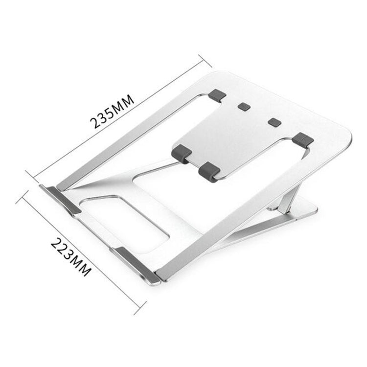 Laptop Height Extender Holder Stand Folding Portable Computer Heat Dissipation Bracket, Size: 22.3x23.5x1.3cm (Silver) - MacBook Holder by buy2fix | Online Shopping UK | buy2fix