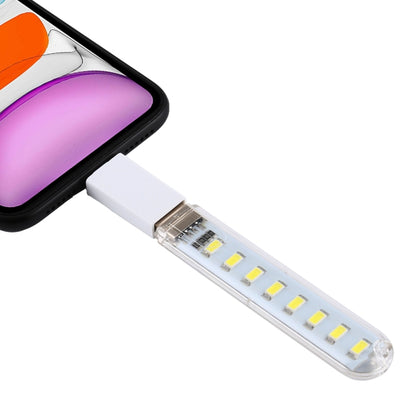 8LEDs 5V 200LM USB LED Book Light Portable Night Light, with 8 Pin Adapter(White Light) - USB Light by buy2fix | Online Shopping UK | buy2fix