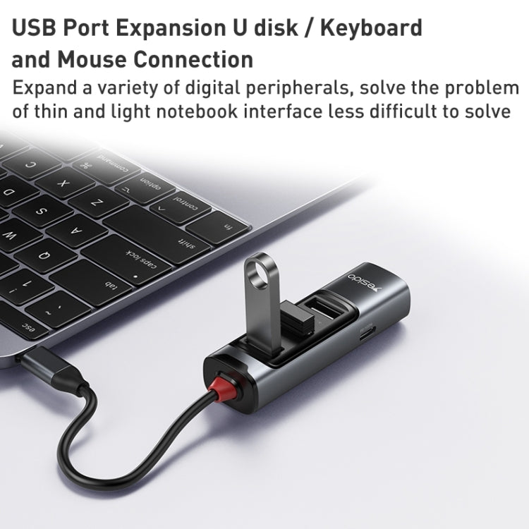 Yesido HB22 5 in 1 USB-C / Type-C Multifunction Docking Station HUB Adapter - USB HUB by Yesido | Online Shopping UK | buy2fix