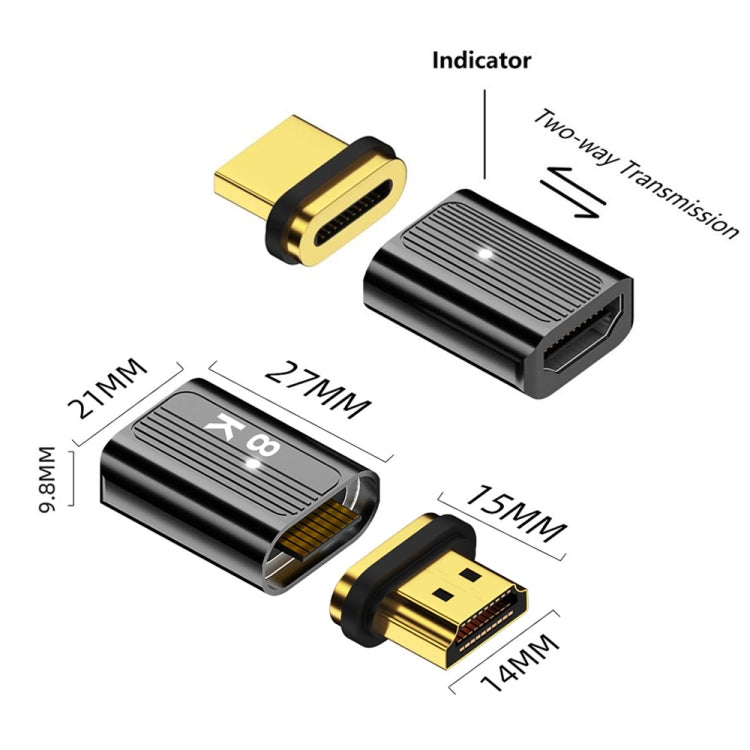 8K 60Hz HDMI Female to DP Male Magnetic Adapter (Blue) - Adapter by buy2fix | Online Shopping UK | buy2fix