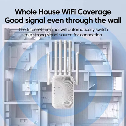 SM-011 Six-antenna 1200M Repeater WiFi Wireless Router (US Plug) - Wireless Routers by buy2fix | Online Shopping UK | buy2fix