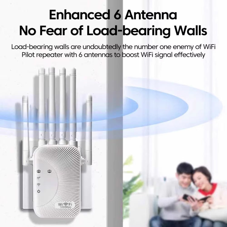 SM-011 Six-antenna 1200M Repeater WiFi Wireless Router (US Plug) - Wireless Routers by buy2fix | Online Shopping UK | buy2fix