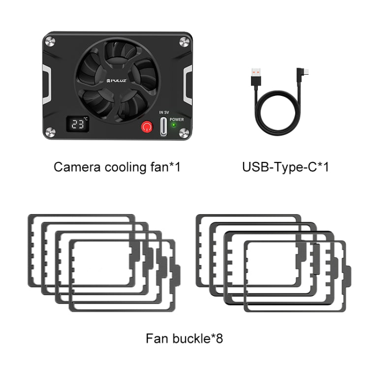 PULUZ Camera Cooling Fan Semiconductor Radiator with LCD Display for Sony / Canon / FUJIFILM / Nikon Cameras (Black) -  by PULUZ | Online Shopping UK | buy2fix