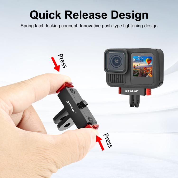 For GoPro HERO13 Black  PULUZ Magnetic Quick Release Base Mount (Black Red) - Connection Mount by PULUZ | Online Shopping UK | buy2fix