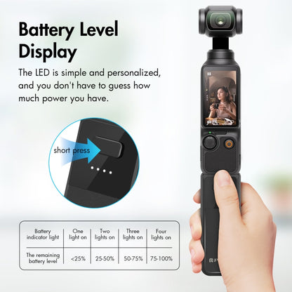 For DJI Osmo Pocket 3 PULUZ High-Capacity 2800mAh Battery Grip (Black) - Other Accessories by PULUZ | Online Shopping UK | buy2fix