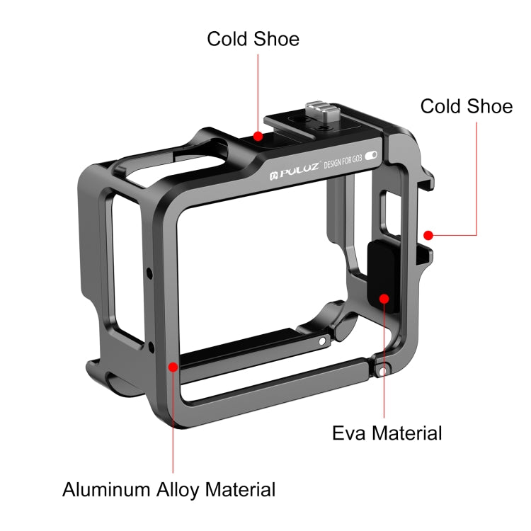 For Insta360 GO 3 / GO 3S PULUZ Camera Battery Case Aluminum Alloy Protective Frame (Black) - Mount & Holder by PULUZ | Online Shopping UK | buy2fix