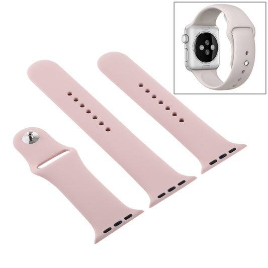 For Apple Watch Ultra 49mm & Watch Ultra 2 49mm / Series 9&8&7 45mm / SE 3&SE 2&6&SE&5&4 44mm / 3&2&1 42mm 3 in 1 Rubber Watch Band with Pin Buckle (Sand Pink) - Watch Bands by buy2fix | Online Shopping UK | buy2fix