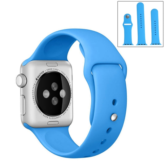 For Apple Watch Ultra 49mm & Watch Ultra 2 49mm / Series 9&8&7 45mm / SE 3&SE 2&6&SE&5&4 44mm / 3&2&1 42mm 3 in 1 Rubber Watch Band with Pin Buckle(Blue) - Watch Bands by buy2fix | Online Shopping UK | buy2fix